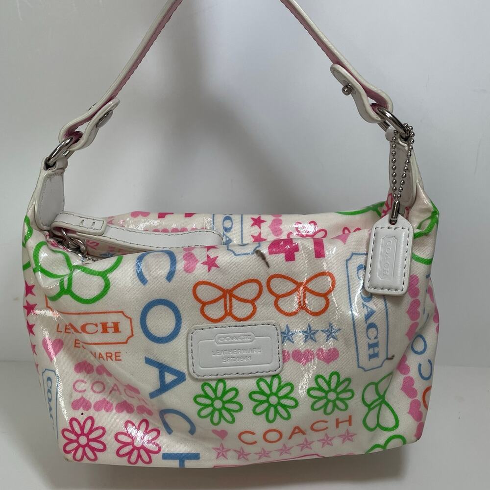 Y2K Coach Bandana Print Daisy Butterfly Mini Shoulder Bag FS8815